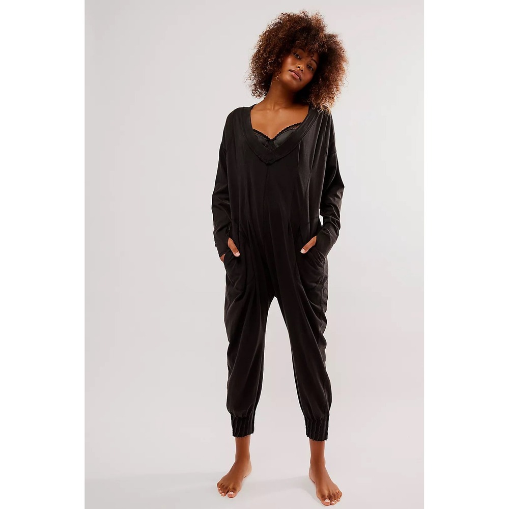 Free People Intimately All Nighter Romper Jumpsuit Black Size Small